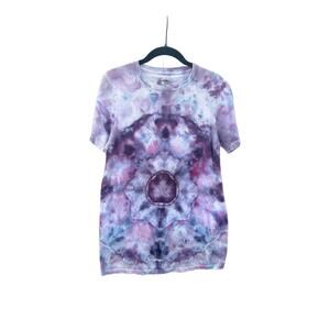 Tie Dye T-Shirt | Women’s Shirt | Mandala Fold - Ice Dye | Upcycled Fashion